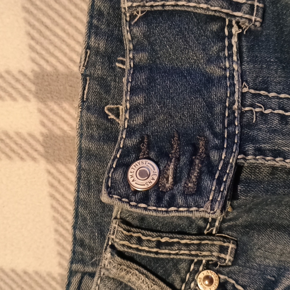 Amethyst Jeans Distressed Blue Boot Cut - Picture 3 of 4